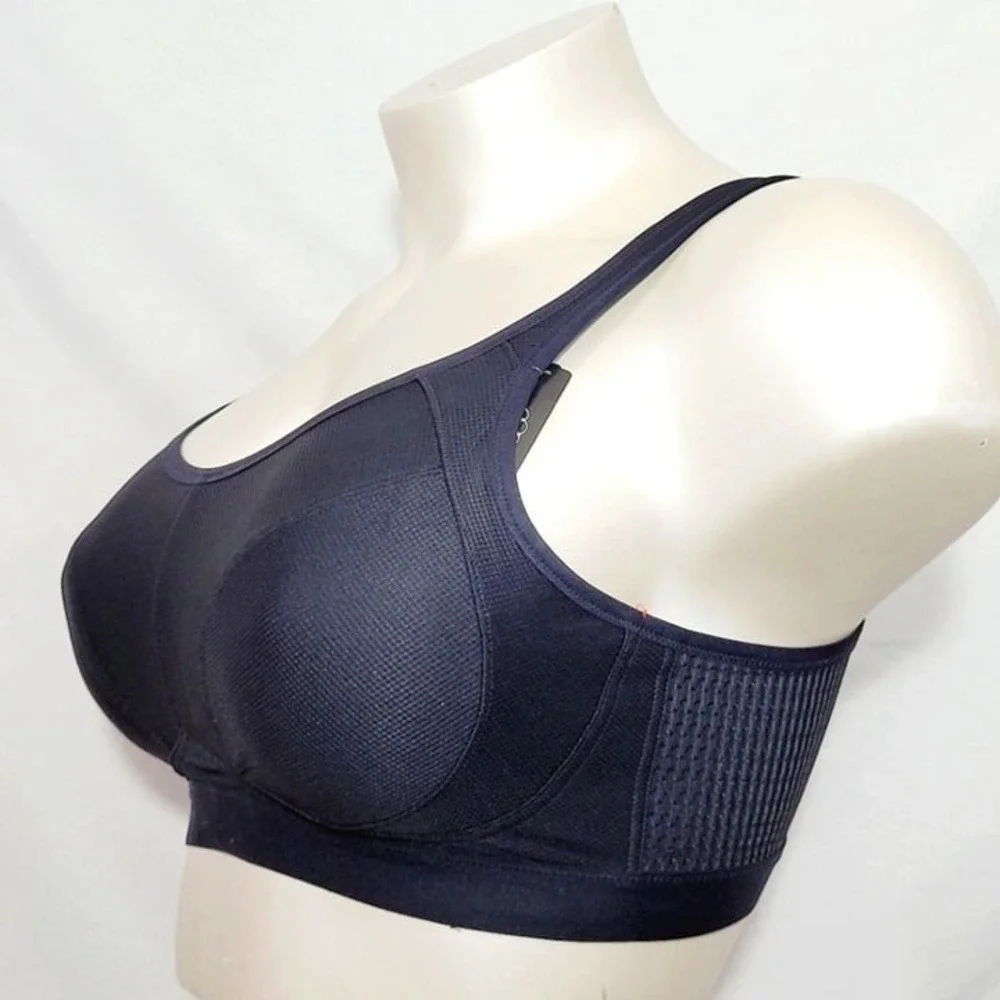 32C Felina 215152 Unity Unlined Wire Free Sports Bra Black NWT